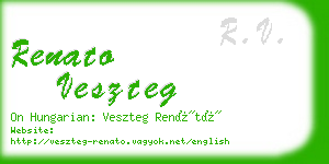 renato veszteg business card